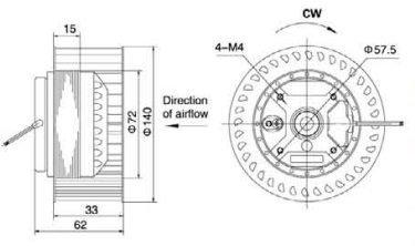 Чертеж YWF-2E-72/15-F-L140/33